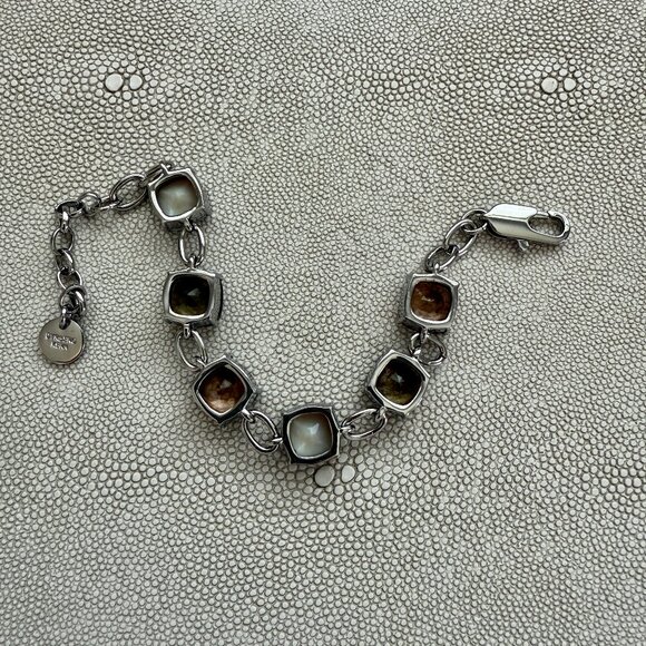 Dyrberg/Kern Ladonia faceted pillow cut crystal glass bracelet - Picture 9 of 10